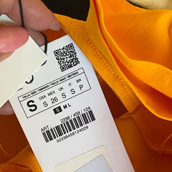 Zara Yellow Bow Mini Dress-NWT - Picture 7 of 8